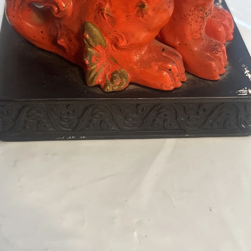 Vintage Napcoware‎ Golden Foo Dog Ceramic Pottery Figurine c--6/62  Midcentury